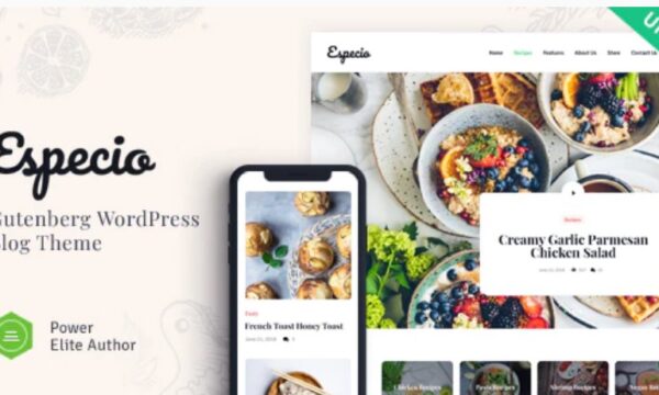 Especio - Personal Gutenberg Food Blog WordPress Theme