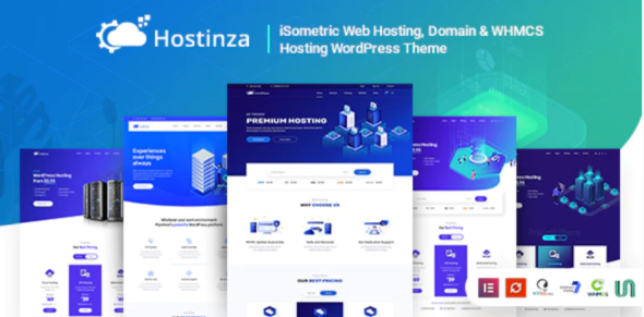 Hostinza - Isometric Domain & Whmcs Web Hosting WordPress Theme