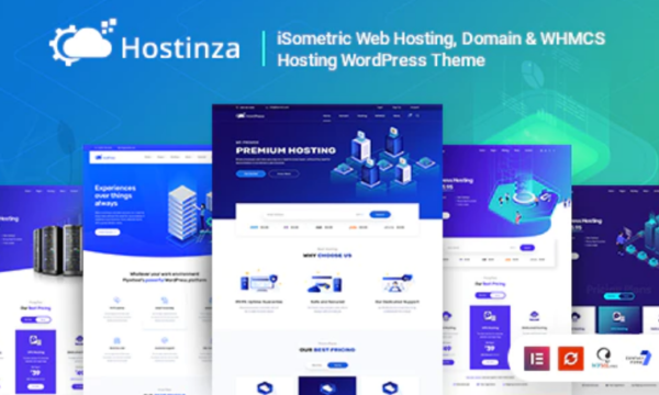 Hostinza - Isometric Domain & Whmcs Web Hosting WordPress Theme