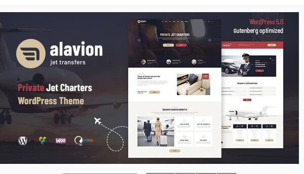 Alavion - Private Jet Charters WordPress Theme