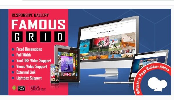 Famous - Responsive Image & Video Grid Gallery for WPBakery Page Builder