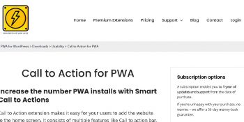 Call to Action for PWA