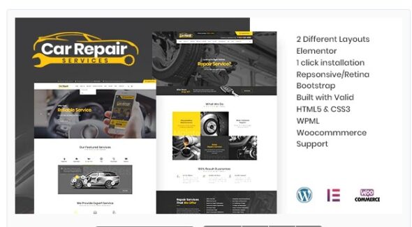 Car Repair Services & Auto Mechanic - WordPress Theme + RTL
