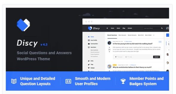 10. Discy - Social Questions and Answers WordPress Theme