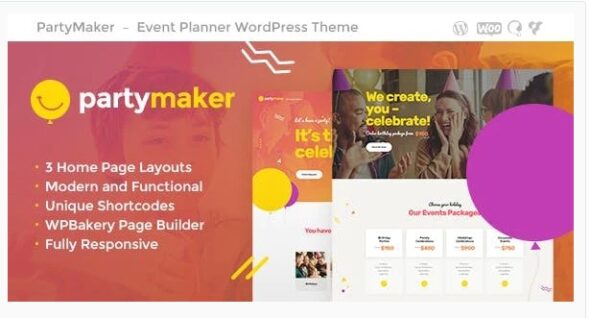 PartyMaker - Event Planner & Wedding Agency WordPress Theme