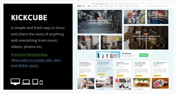 KICKCUBE - Membership & User Content Sharing Theme