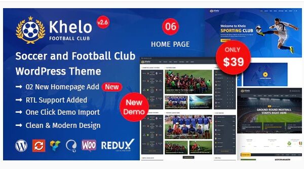 Khelo - Soccer WordPress Theme