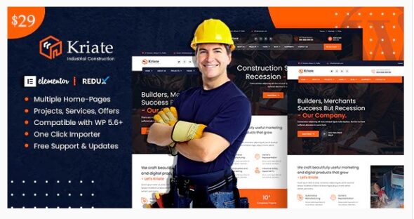Kriate - Industrial Construction Multipurpose WordPress Theme