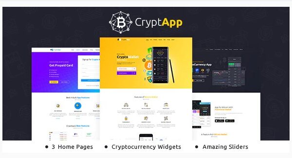 CryptApp Landing Page - Cryptocurrency Theme
