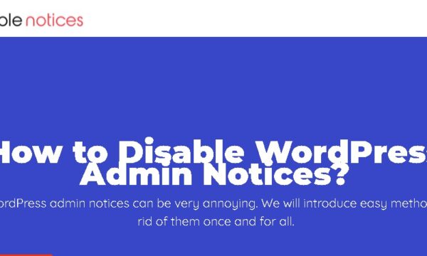 Disable Admin Notices Premium
