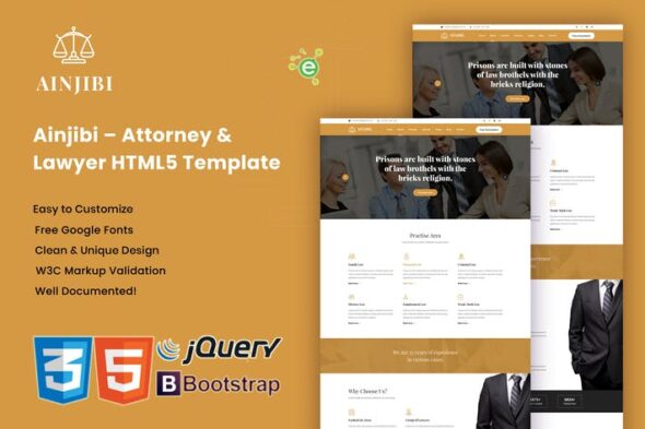 Ainjibi - Lawyer and Lawyer HTML5 Template