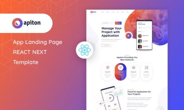 Apiton - React Next App Landing Page Template