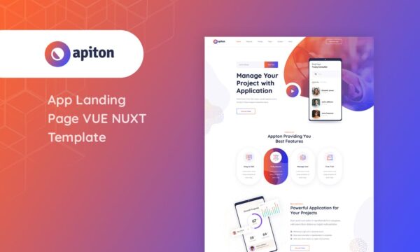 Apiton - Vue Nuxt App Landing Page Template