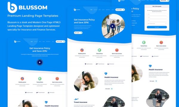 Blussom Insurance Service Landing Page Template
