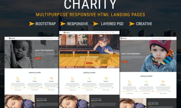 CHARITY - Responsive HTML Landing Pages