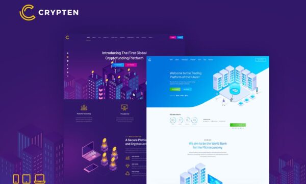 Crypten - Cryptocurrency and ICO HTML Template