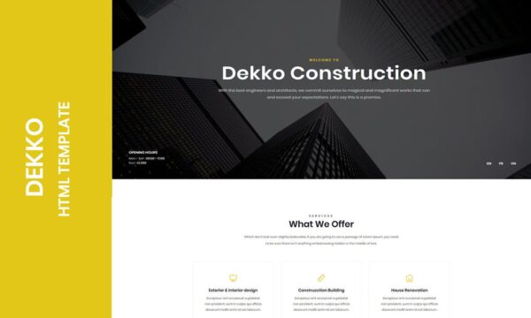 Dekko - Construction HTML5 Template