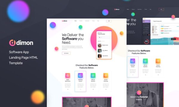 Dimon - Software App Landing Page HTML Template