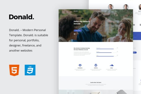 Donald - Personal Onepage HTML Template