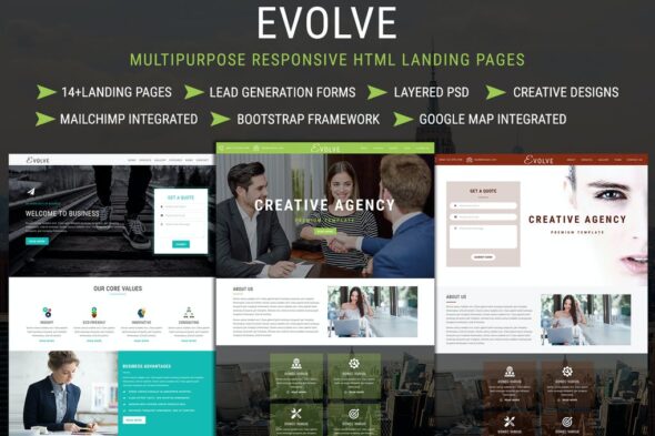 EVOLVE Multipurpose Responsive HTML Landing Pages