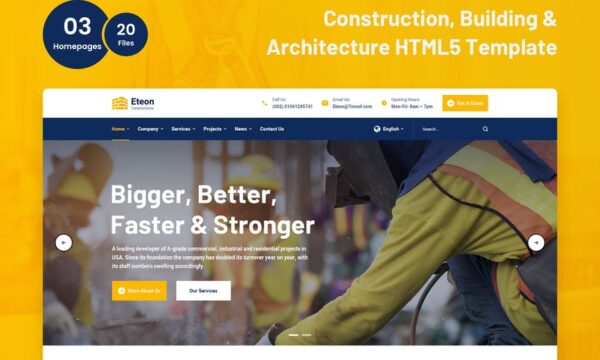 Eteon - Construction and Building HTML5 Template