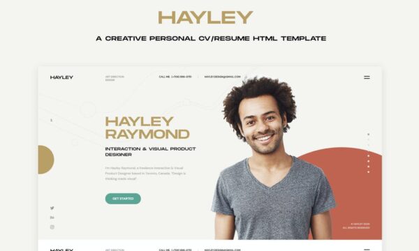 HAILEY - Creative Personal CVResume HTML Template