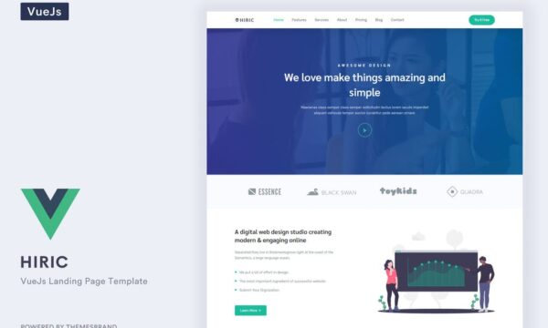 Hiric - VueJS Home Page Template