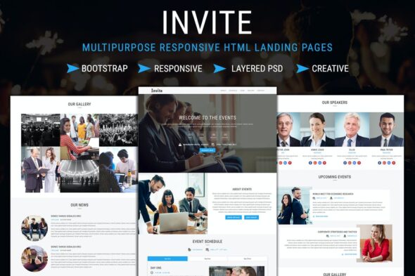 INVITE - Responsive HTML Landing Pages