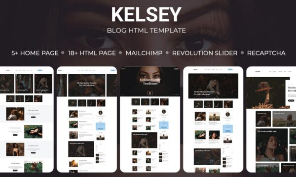 Kelsey - Creative Personal Blog HTML Template