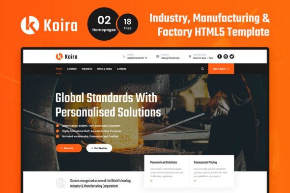 Koira - Industry and Manufacturing HTML5 Template