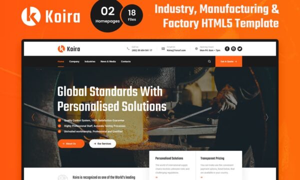 Koira - Industry and Manufacturing HTML5 Template