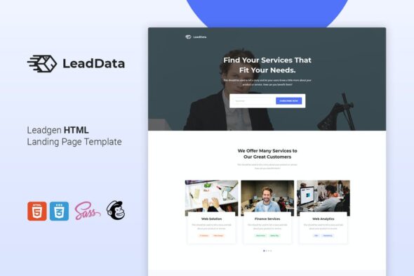 LeadData - Lead Generation HTML Landing Page
