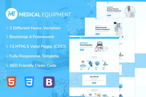 Medical Equipment - PPE Kit HTML Template