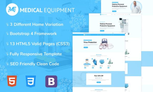 Medical Equipment - PPE Kit HTML Template
