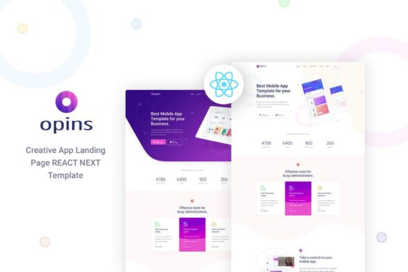 Opins - React Next App Landing Page Template