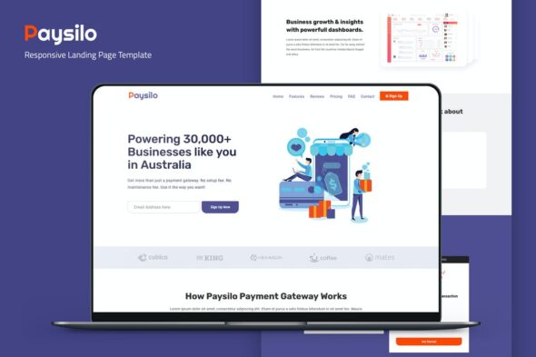 Paysilo - Responsive Landing Page Template