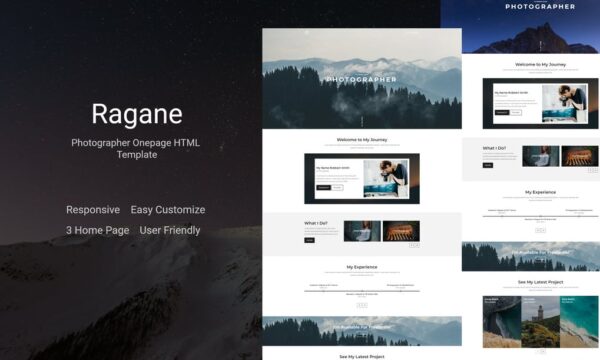 Ragane - Photographer OnePage HTML Template