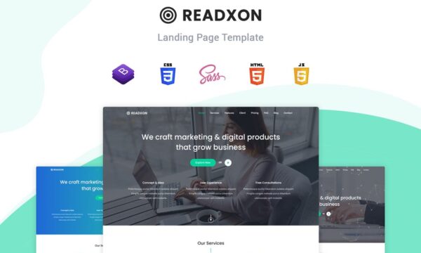 Readxon - Landing page template