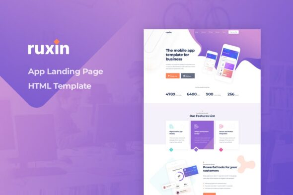 Ruxin - App Landing Page HTML Template