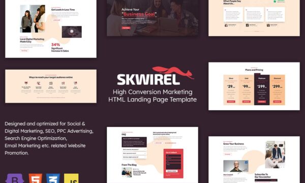 Skwirel - High Conversion Marketing Landing Page