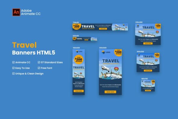 Travel Banner Ad HTML5 - Animate CC