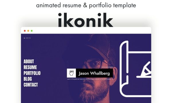 ikonik - Resume CV Animated Template