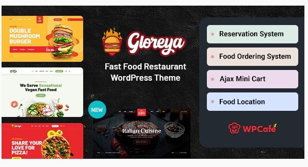 Gloreya Restaurant Fast Food & Delivery WooCommerce Theme