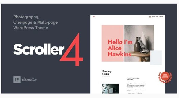 Scroller - Photography One Page Multi-page WordPress Theme
