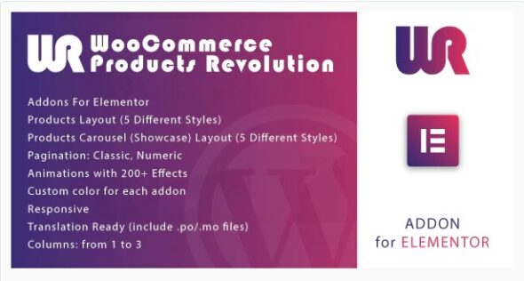 WooCommerce Products Revolution for Elementor WordPress Plugin