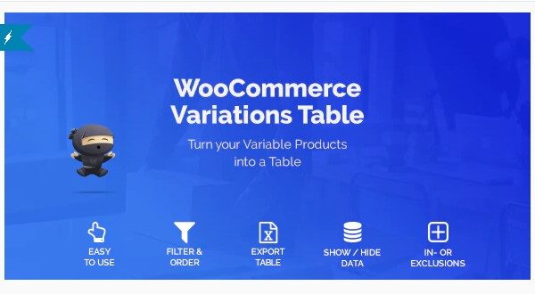 Woocommerce Variations to Table