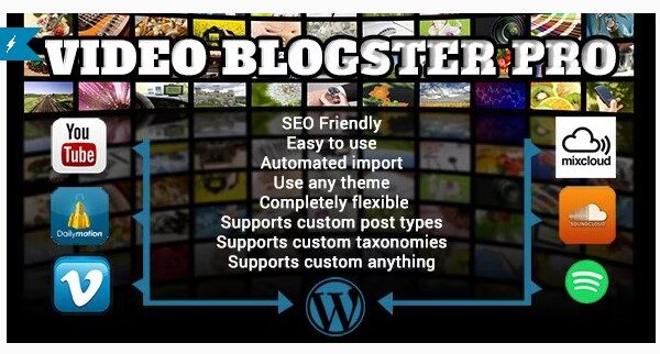 Video Blogster Pro - import YouTube videos to WordPress. Also DailyMotion, Spotify, Vimeo, more