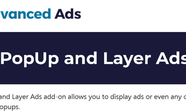 Advanced Ads – PopUp and Layer Ads