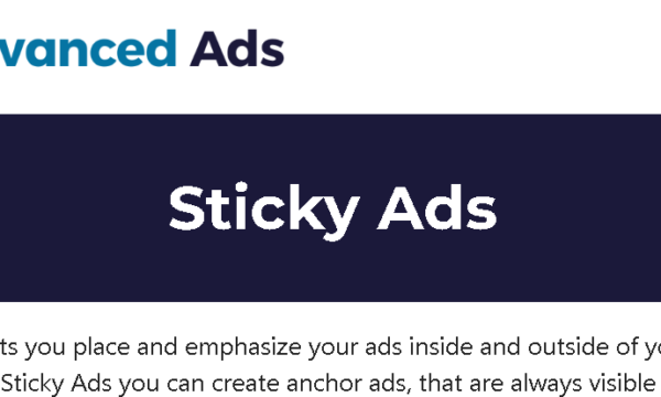 Advanced Ads – Sticky Ads