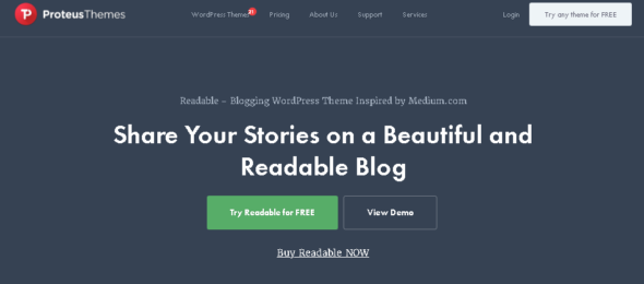 Readable Blogging WordPress Theme Focused on Readability